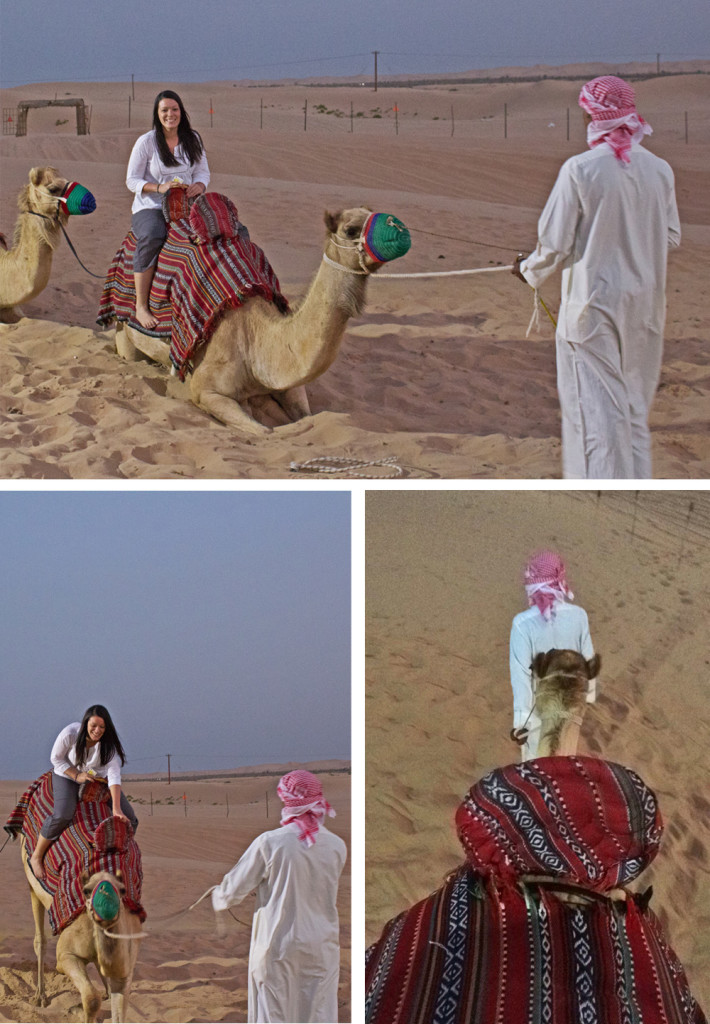 Riding a camel in the UAE